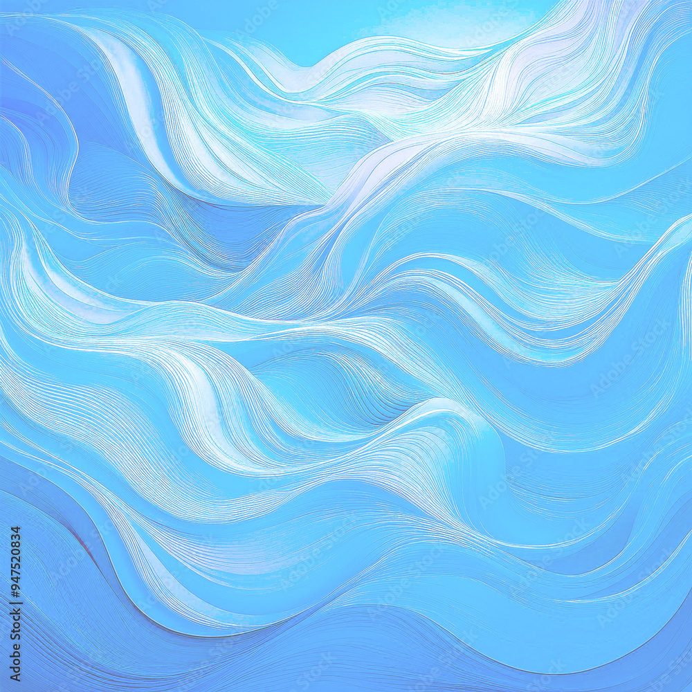 Fototapeta premium 穏やかな波をパステル調で表現する壁紙