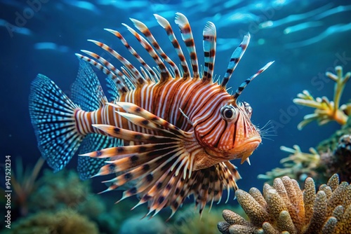 Majestic Lionfish Gracefully Adorned with Flawless Details