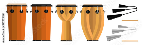 Brazilian Percussion Instruments Models Vector
