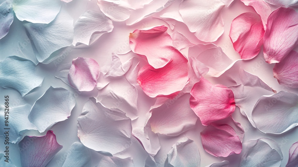 3D textured background with a blend of rose petals and botanical elements