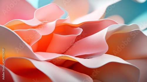 Abstract 3D texture with overlapping rose and lily petals creating depth