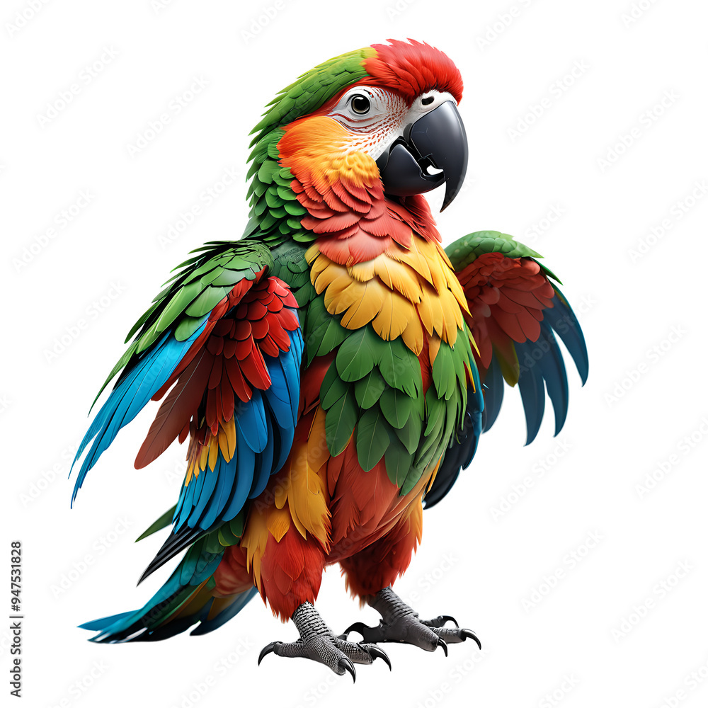 Obraz premium Fantasy parrot on transparent background
