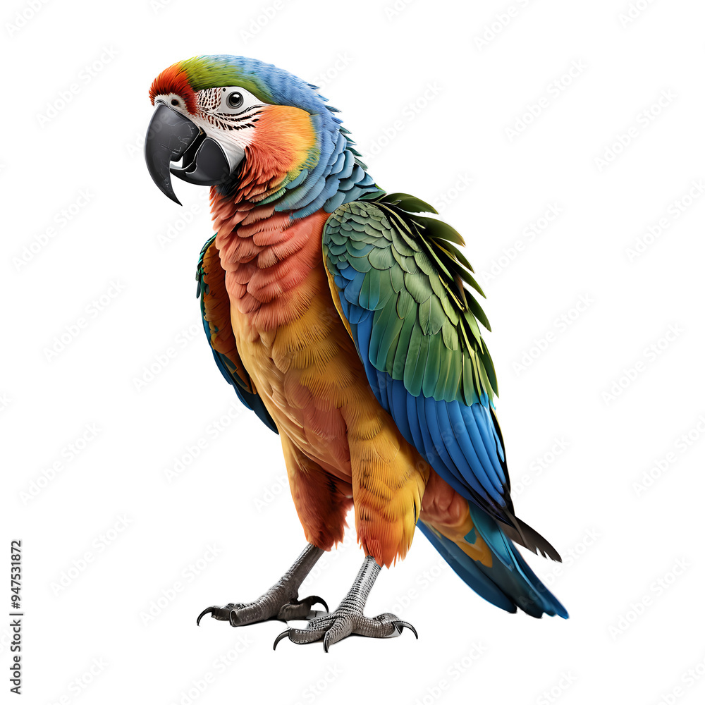 Fototapeta premium Fantasy parrot on transparent background