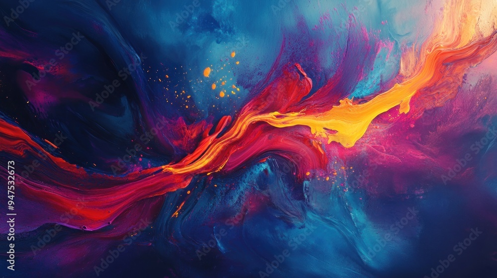 Abstract Painting with Vivid Colors Abstract Painting with Vivid Colors