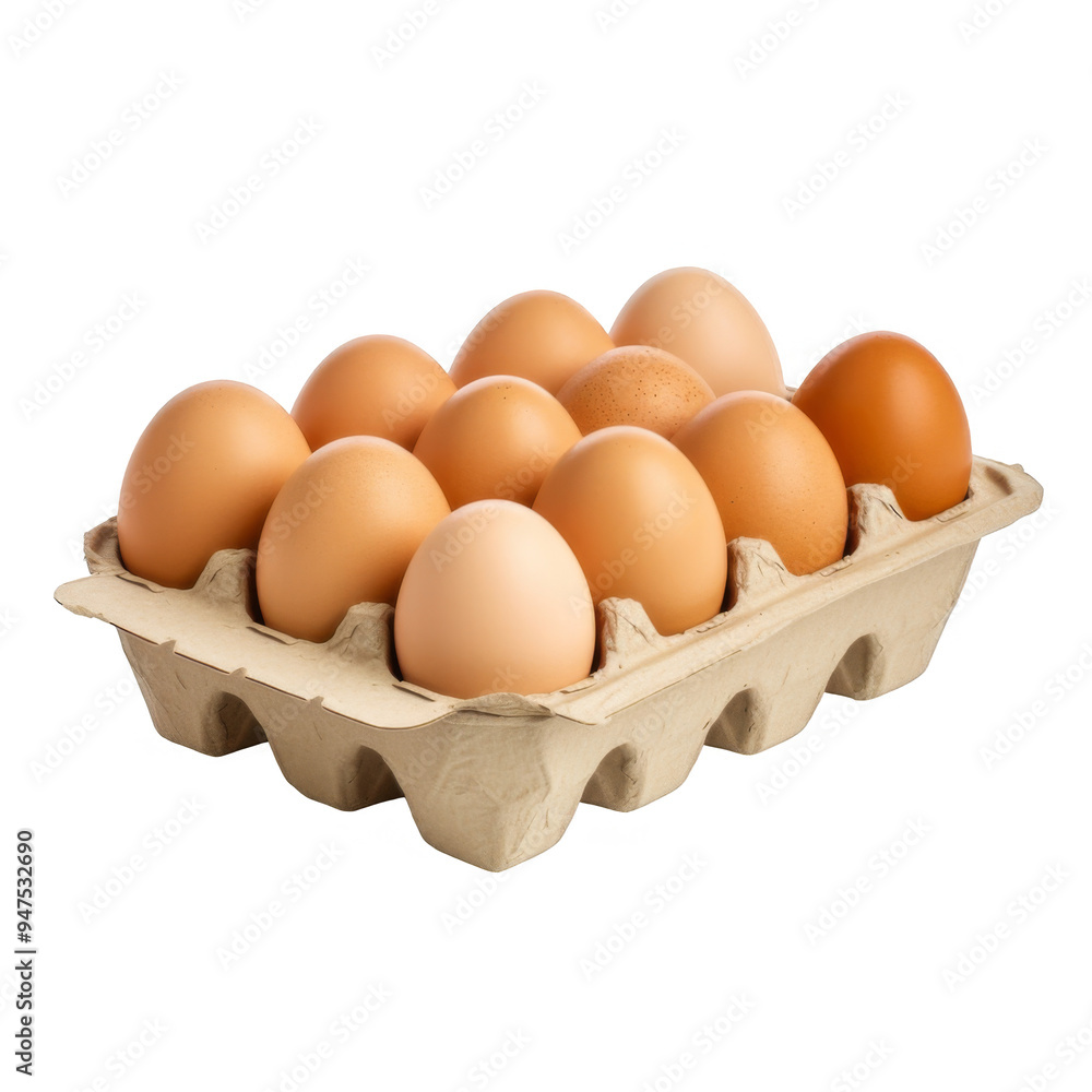 Eggs In Carton Isolated on a Transparent Background Eggs In Carton Isolated on a Transparent Background