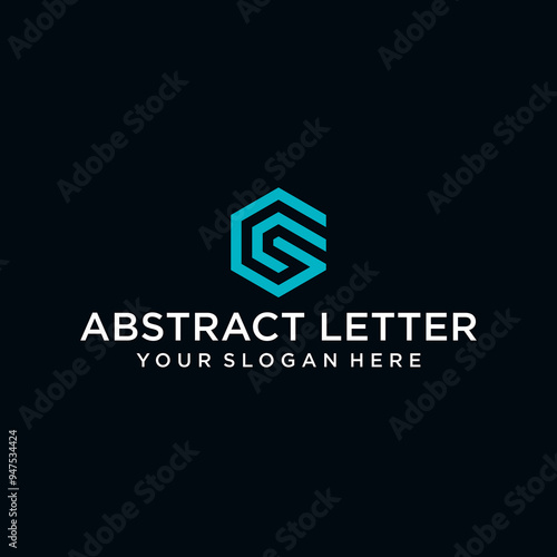 GC letter logo in the form of hexagons and cube logos with letter designs for corporate identity