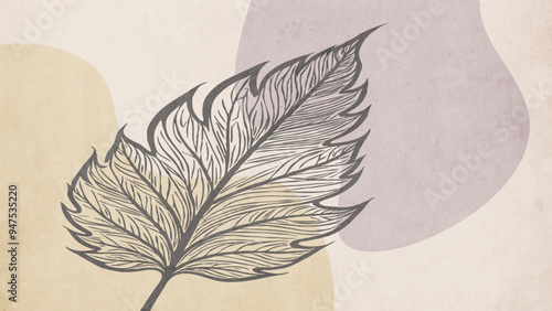 Botanical background. Abstract plant shapes. Minimalist illustration for printing on wall decorations.