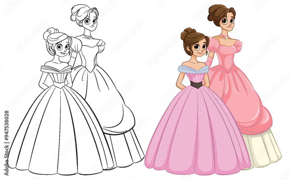 Elegant Princesses in Beautiful Gowns Elegant Princesses in Beautiful Gowns