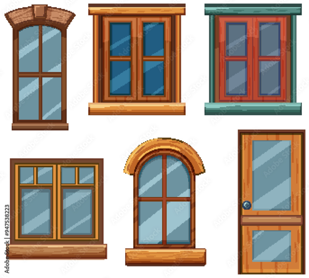 Various Wooden Windows and Door Various Wooden Windows and Door
