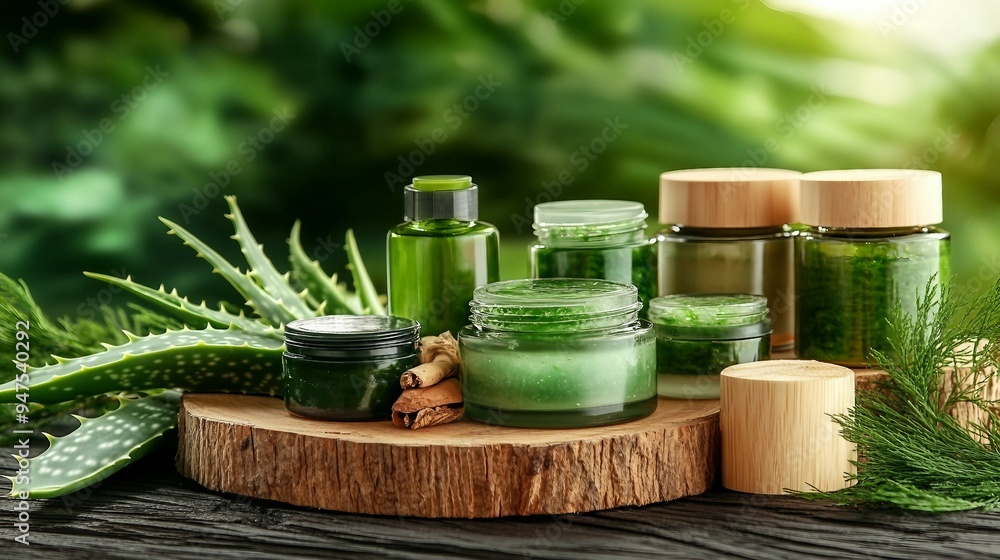 Showcase of Natural Cosmetics Featuring Aloe Vera on Elegant Podiums Showcase of Natural Cosmetics Featuring Aloe Vera on Elegant Podiums