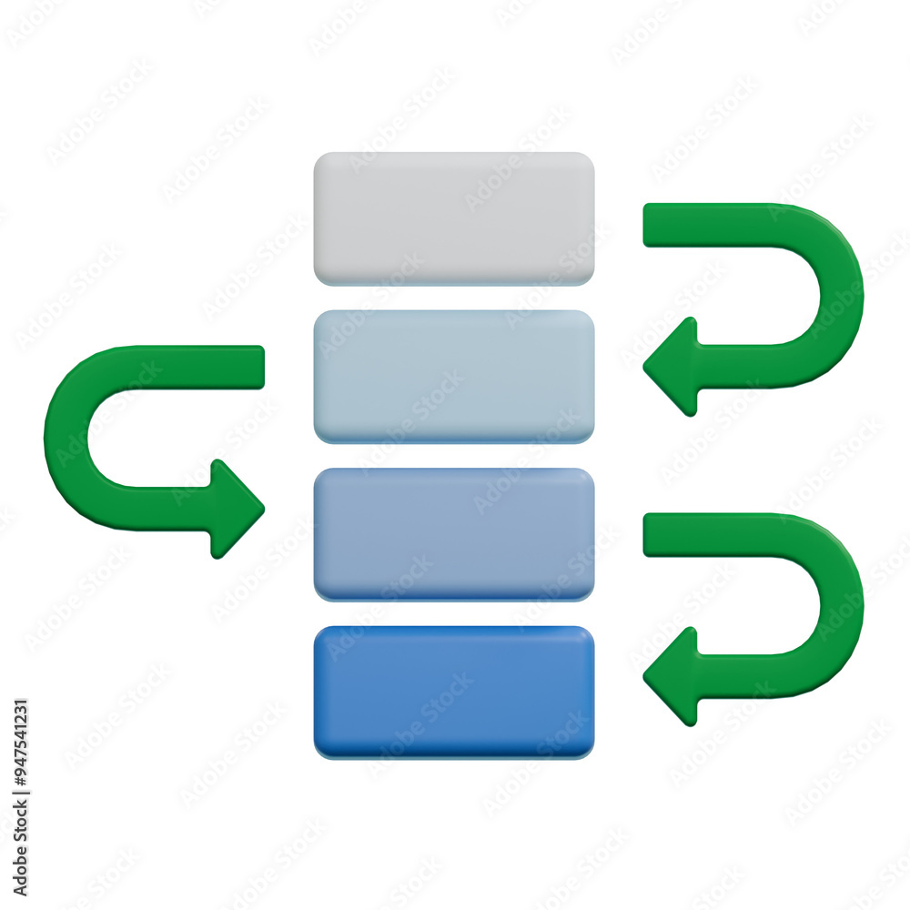 workflow management procedure 3d illustration workflow management procedure 3d illustration