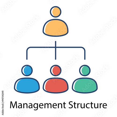Management Structure Icon with Editable Stroke.
