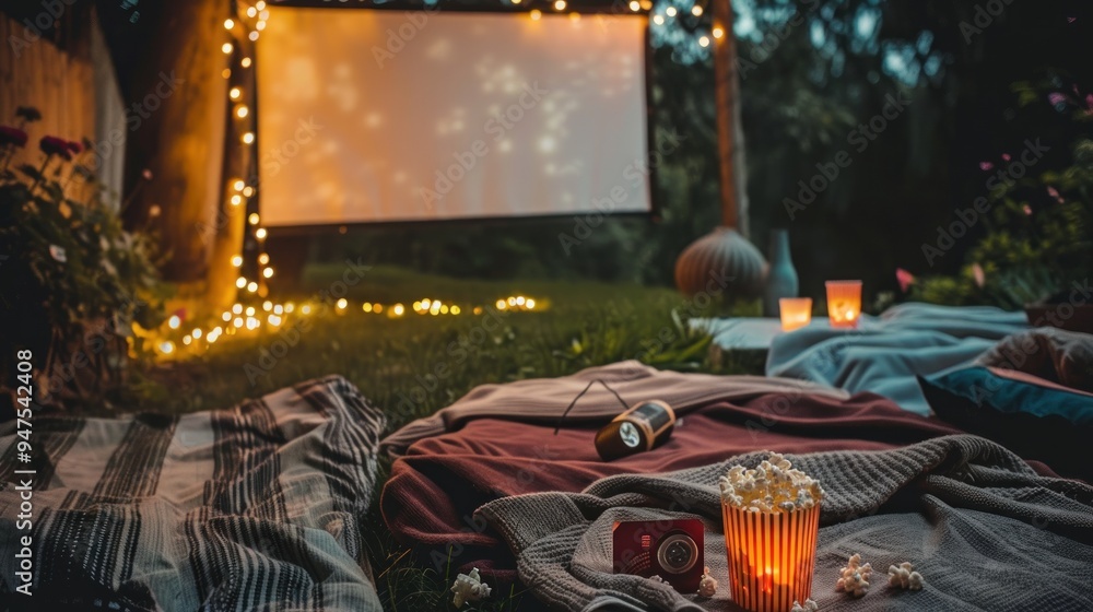 Cozy Outdoor Movie Night Cozy Outdoor Movie Night