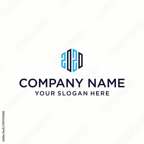 2020 letter logo in the form of hexagons and cube logos with letter designs for corporate identity