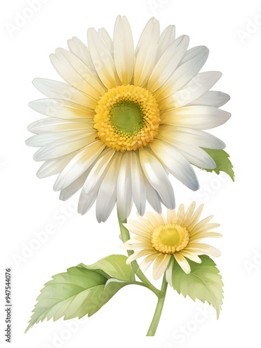 Daisy Watercolor Flower Plant Nature Art 
