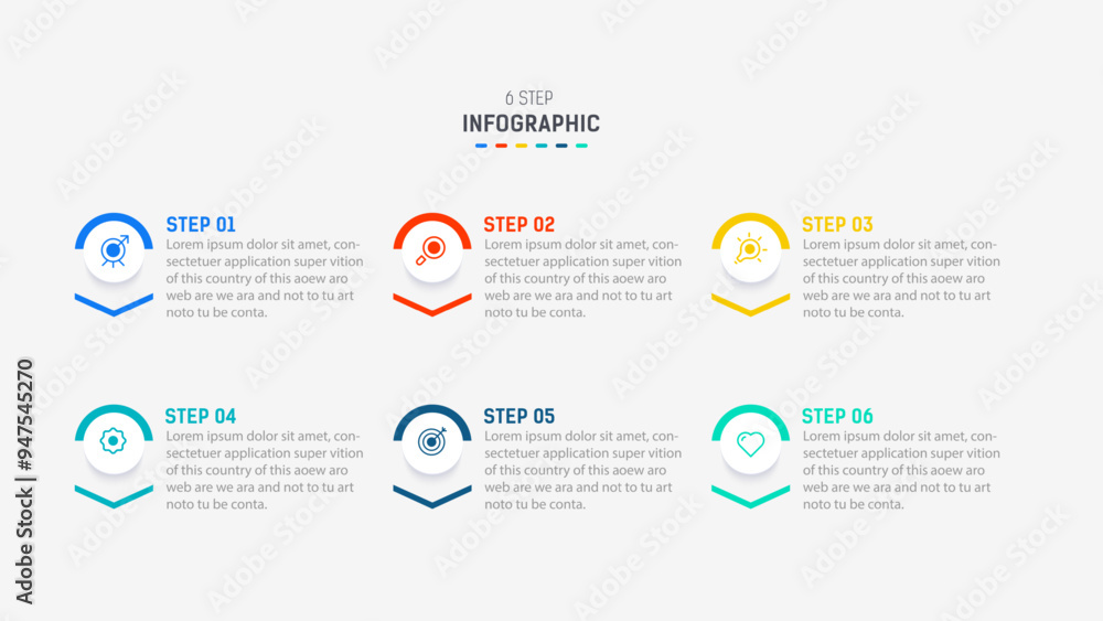 Business infographics design for Six Step, option, parts or process. Infographic 6 element design template for presentation. process diagram, step banner, flow chart, 6 option template. Business infographics design for Six Step, option, parts or process. Infographic 6 element design template for presentation. process diagram, step banner, flow chart, 6 option template.