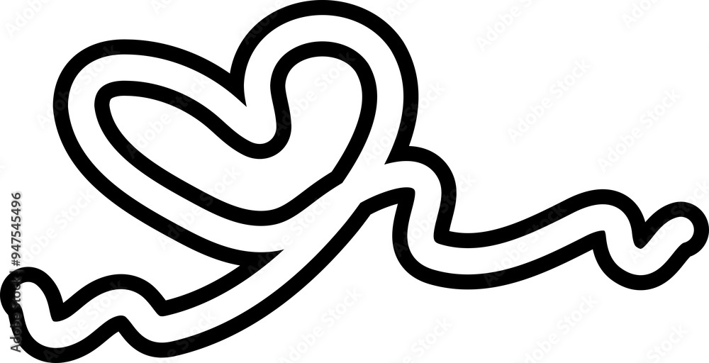 Heart continuous line drawing of love concept Heart continuous line drawing of love concept