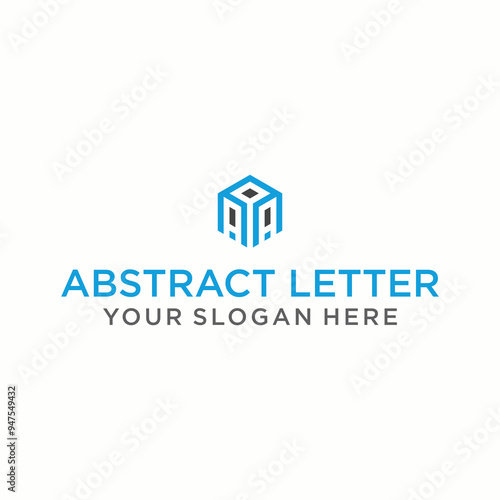 AA letter logo in the form of hexagons and cube logos with letter designs for corporate identity