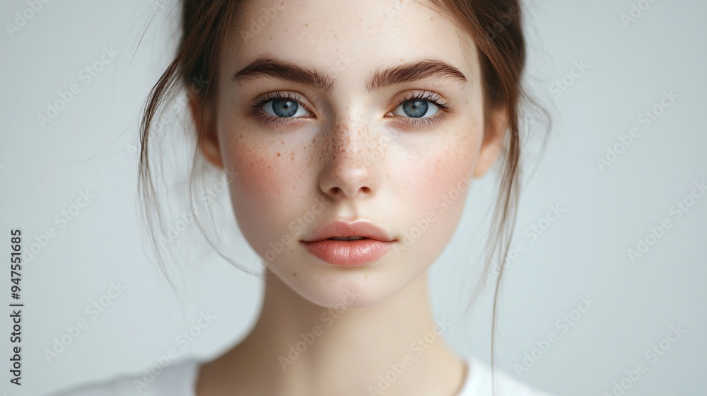 Professional Portrait of Young Woman on White Background Professional Portrait of Young Woman on White Background