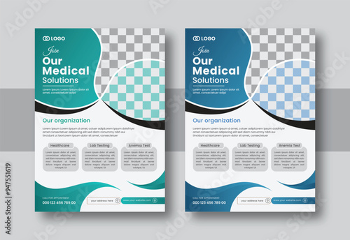 Medical Flyer design layout A4 size modern healthcare promotion business flyer template.