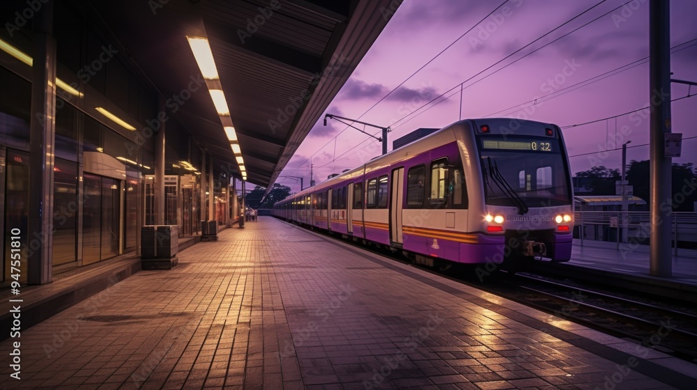 Fototapeta premium Train Station at Dusk
