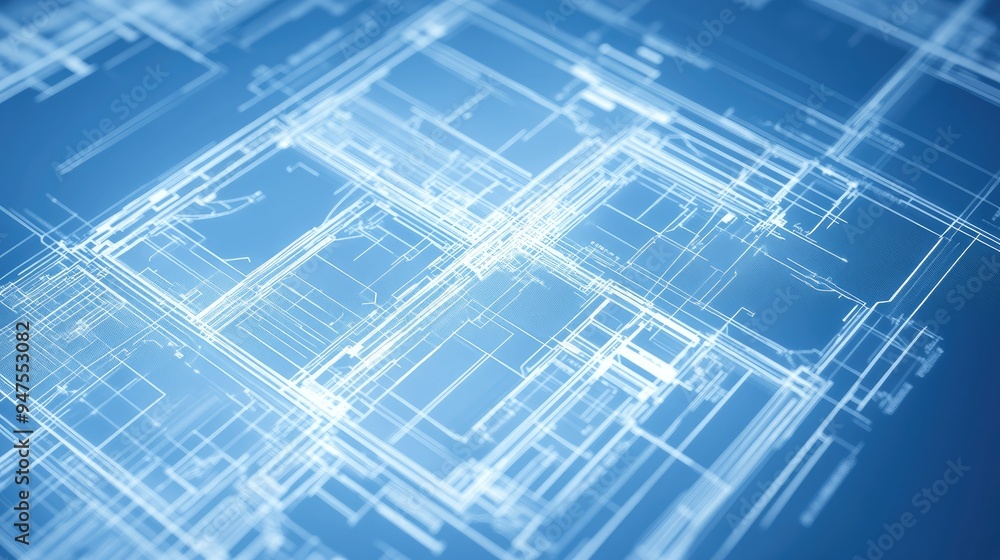 Architectural blueprint merging with technology Architectural blueprint merging with technology