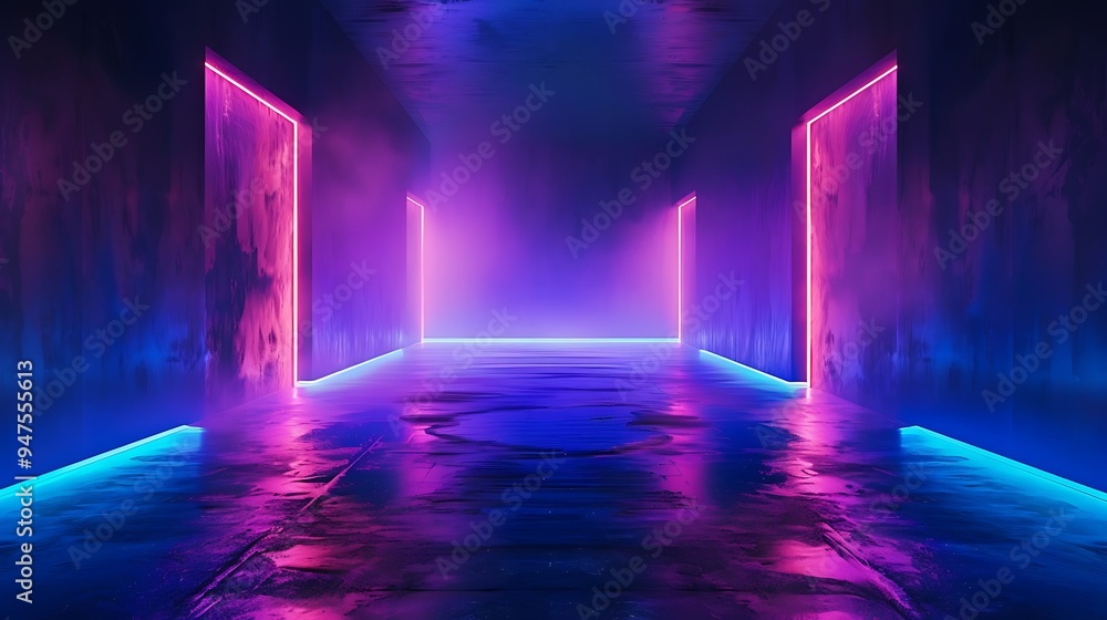 Neon Light Corridor Neon Light Corridor