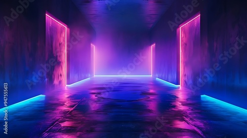 Neon Light Corridor