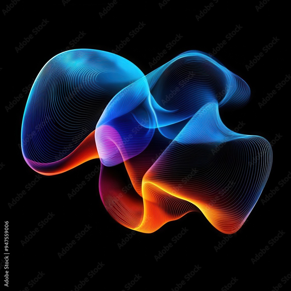 Fototapeta premium Fluid vector design of air flow, abstract set, dynamic lines