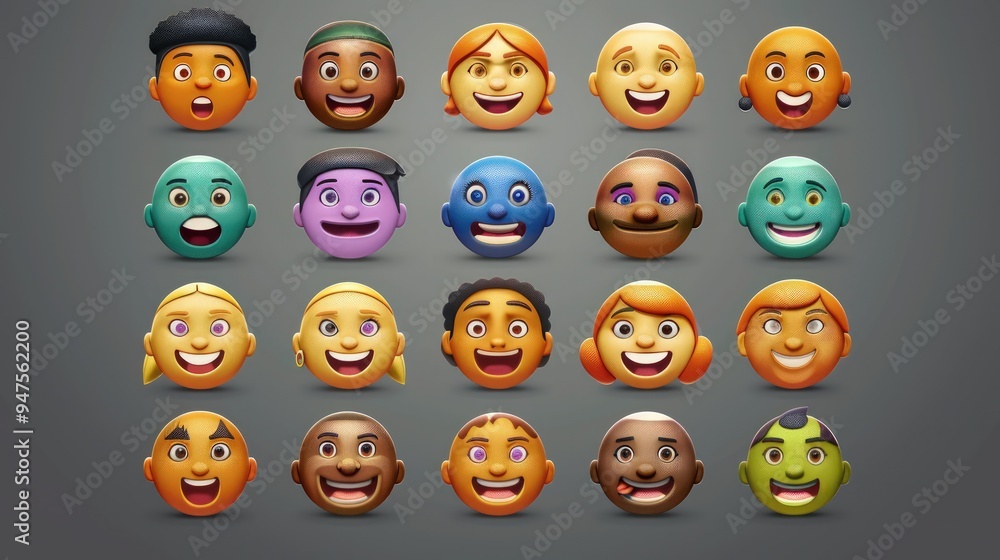 Ultra HD iOS emoji set, featuring a range of funny and expressive faces for apps. Ultra HD iOS emoji set, featuring a range of funny and expressive faces for apps.