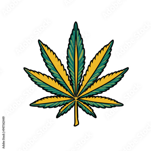 Marijuana leaf colorful design vector illustration for your work Logo, mascot merchandise t-shirt, stickers and Label designs, poster, greeting cards advertising business company or brands. photo