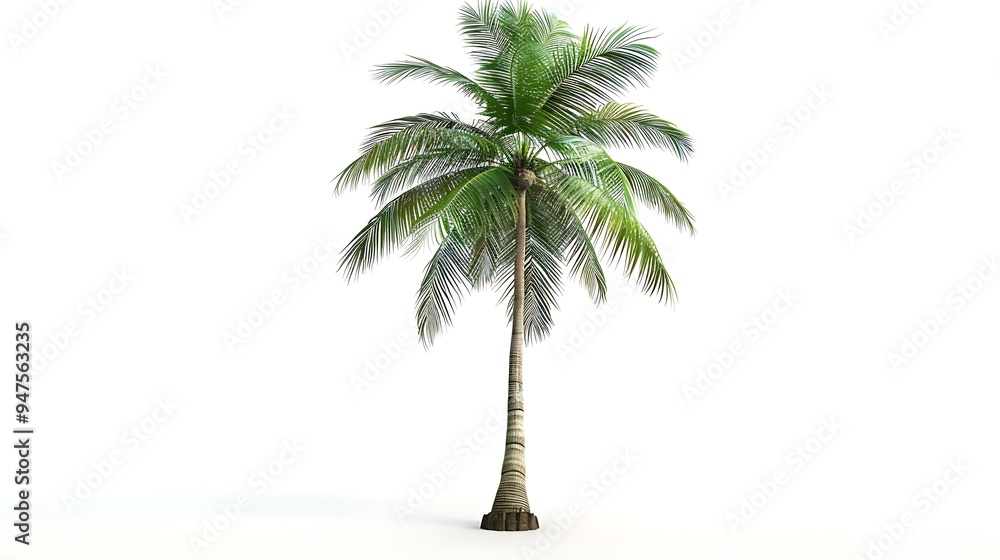 Fototapeta premium Palm Tree Isolated on White Background