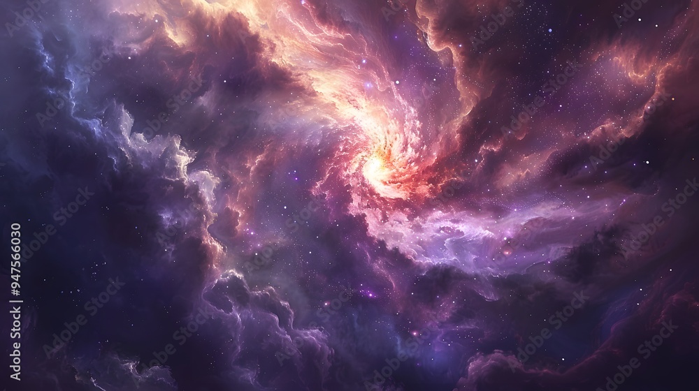 Cosmic Nebula with Stars and Dust. Cosmic Nebula with Stars and Dust.