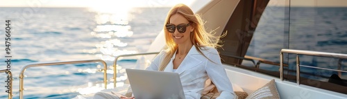 Businesswoman Works Remotel...