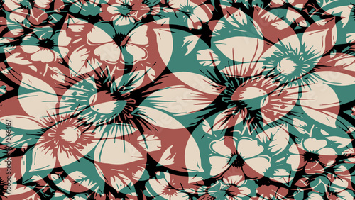 Botanical background. Abstract plant shapes. Minimalist illustration for printing on wall decorations.