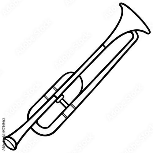 Trombone Black Silhouette Black Vector