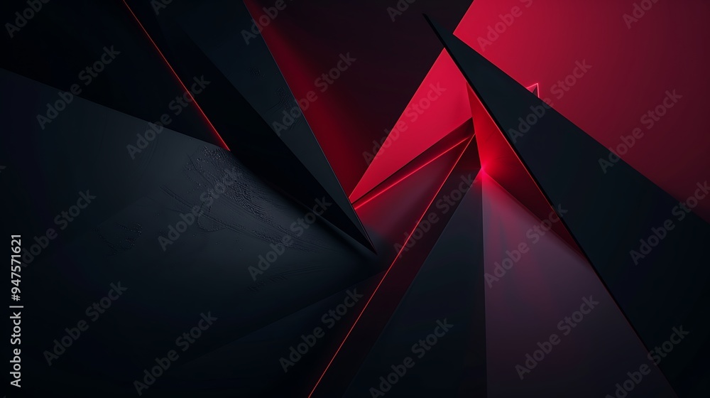 Abstract Geometric Shapes with Pink Lighting in a Dark Setting Abstract Geometric Shapes with Pink Lighting in a Dark Setting