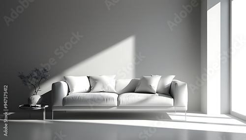 The simple style of black and white images, the elegant atmosphere created by the interweaving of light and shadow, combined with abstract lines and shapes, gives people a feeling of tranquility. photo