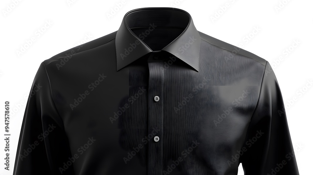 Black Formal Shirt with Button Up Collar Black Formal Shirt with Button Up Collar