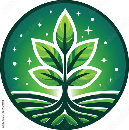 The Power of Growth: Green Sprout with Roots