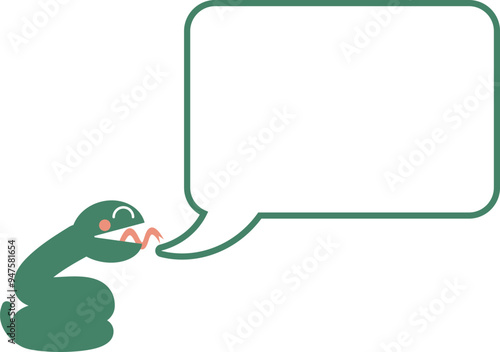 干支の巳のかわいいイラストの吹き出し素材