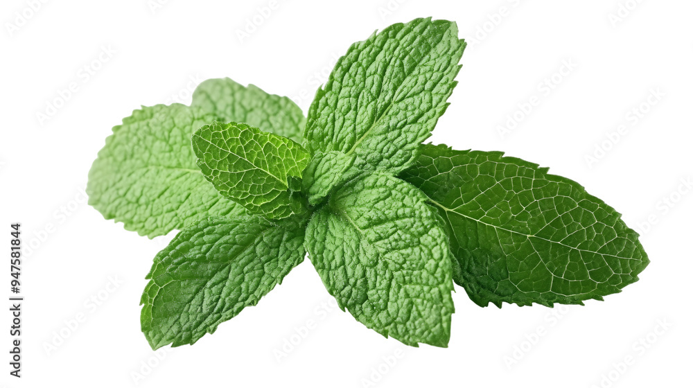 Fresh mint leaves isolated on white background Fresh mint leaves isolated on white background