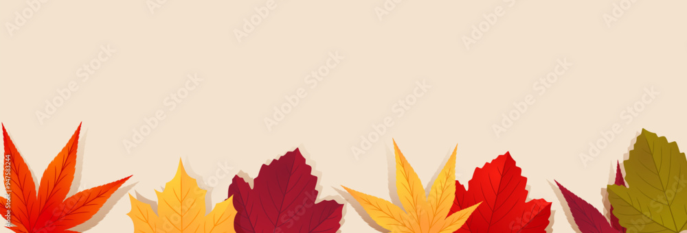 Autumn seasonal background with red, orange, yellow leaves. Vector illustration Autumn seasonal background with red, orange, yellow leaves. Vector illustration