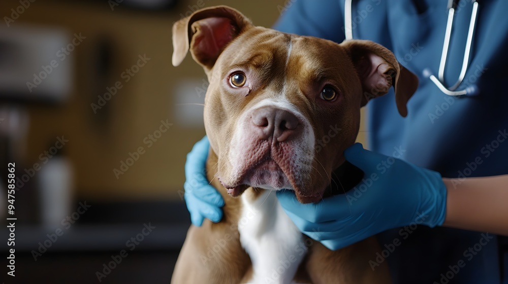 Dog Undergoing Medical Checkup at Veterinarian Clinic Dog Undergoing Medical Checkup at Veterinarian Clinic