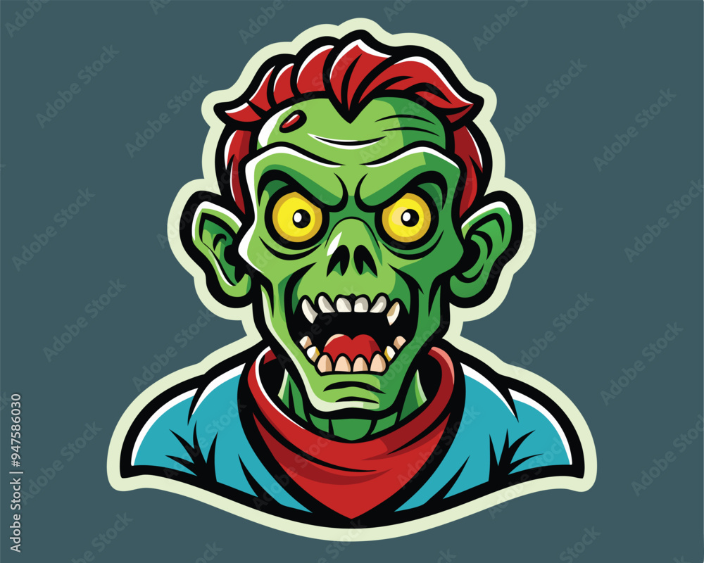 halloween zombie sticker and t shirt design vector illustration halloween zombie sticker and t shirt design vector illustration