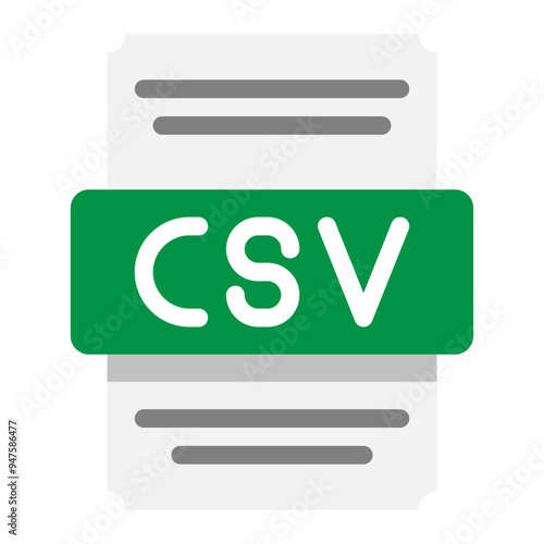 Csv document spreadsheet flat icons for business analytics, suitable for website, ui and mobile app.