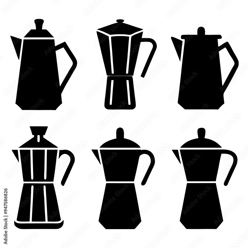 Onion System Coffee Pot Black Silhouette Black Vector Onion System Coffee Pot Black Silhouette Black Vector