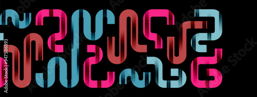 Lines, abstract letter style design background. Geometric vector Illustration For Wallpaper, Banner, Background, Card, Book Illustration, landing page