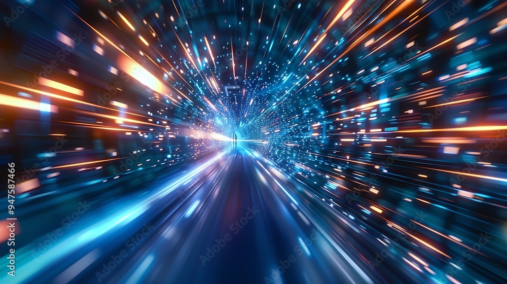 Obraz premium Digital Tunnel of Light