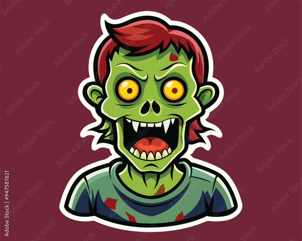 halloween zombie sticker and t shirt design vector illustration halloween zombie sticker and t shirt design vector illustration